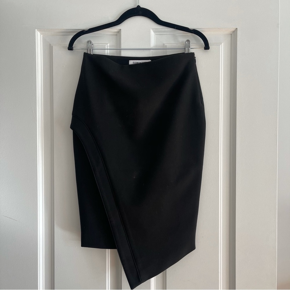 Elizabeth & James asymmetrical wrap style pencil skirt for work suiting